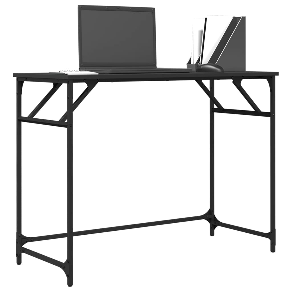 vidaXL Schreibtisch Schwarz 100x45x76 cm Holzwerkstoff und Stahl - Image 4