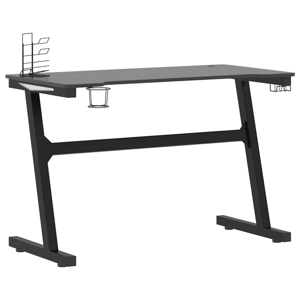 vidaXL Gaming-Schreibtisch mit LED und Z-Gestell Schwarz 110x60x75 cm - Image 4