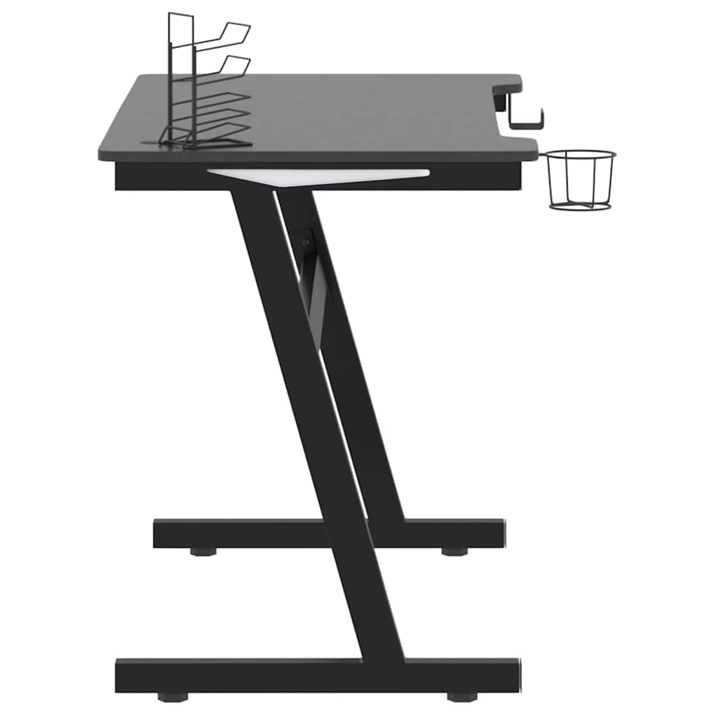 vidaXL Gaming-Schreibtisch mit LED und Z-Gestell Schwarz 110x60x75 cm - Image 6