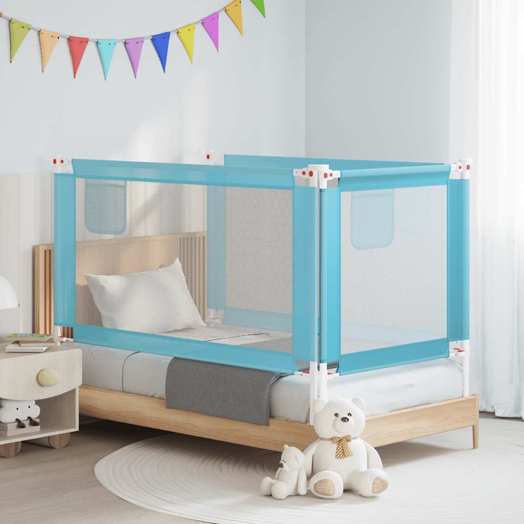 vidaXL Kleinkind-Bettschutzgitter Blau 150x25 cm Stoff