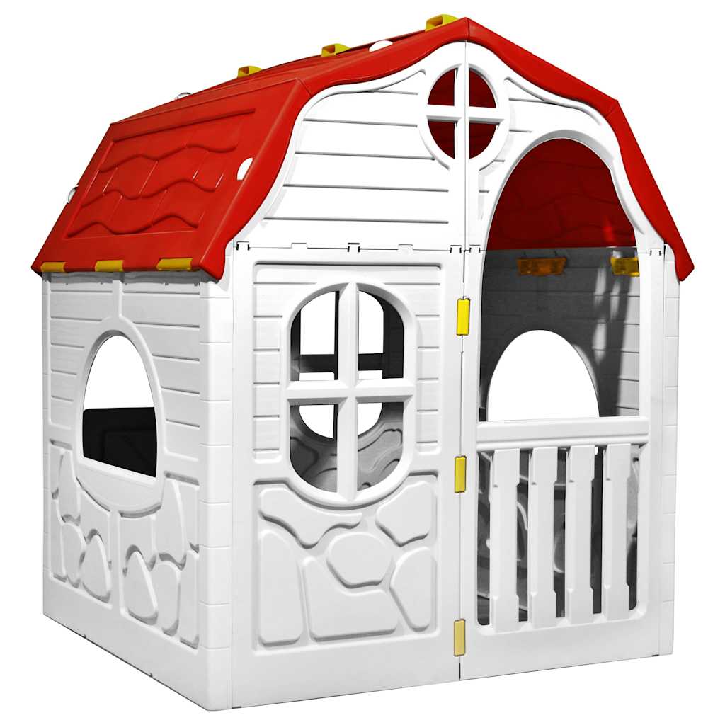 vidaXL Faltbares Kinderspielhaus mit funktionierender Tür und Fenstern - Image 4