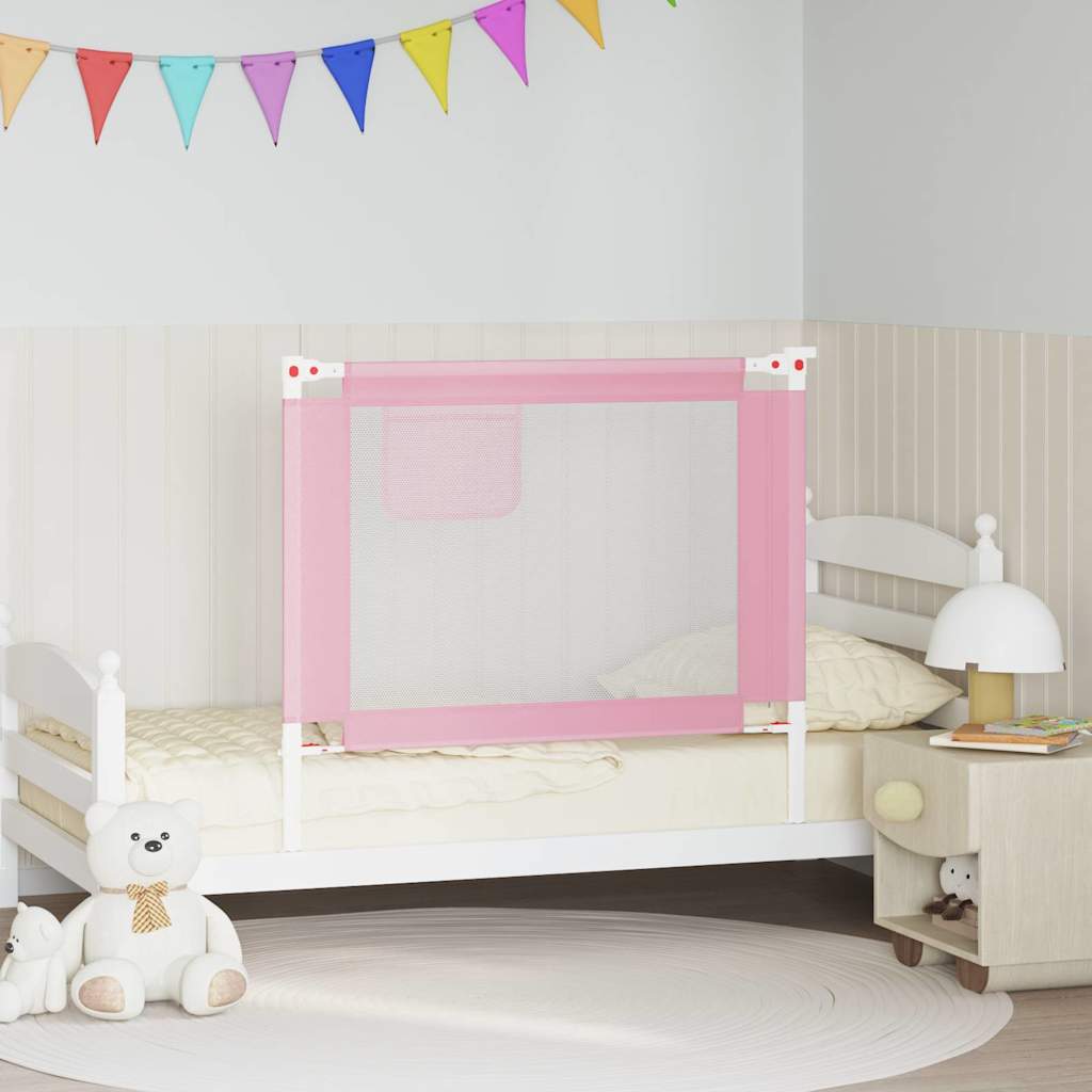 vidaXL Kleinkind-Bettschutzgitter Rosa 100x25 cm Stoff