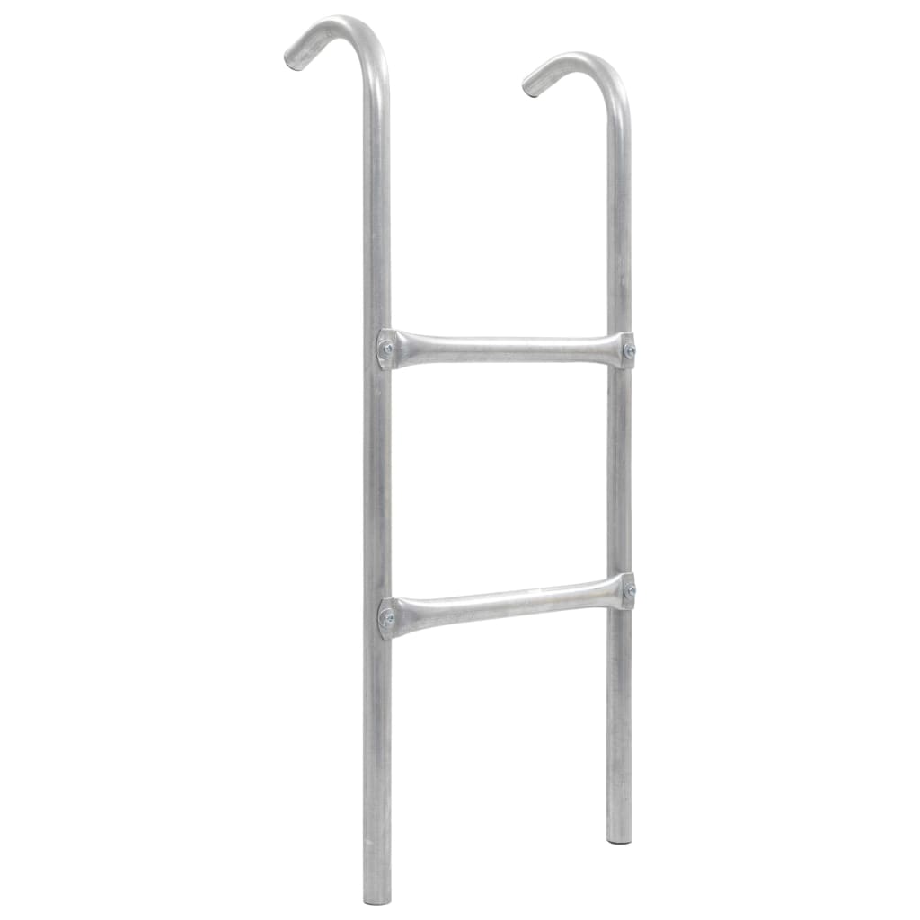 vidaXL 2-stufige Trampolinleiter Stahl Silbern 72 cm (Geeignet für 65?cm Höhe)