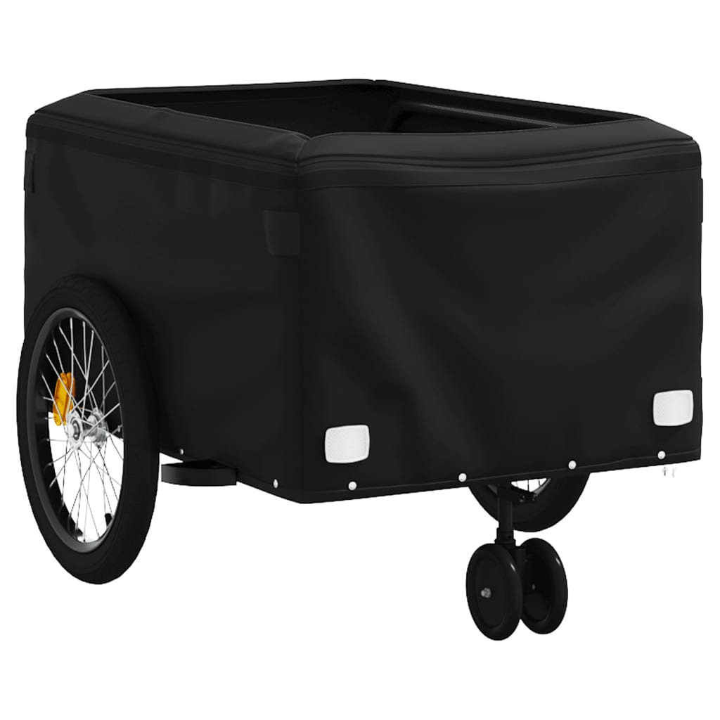 vidaXL Fahrradanhänger Schwarz und Rot 45 kg Eisen - Image 5