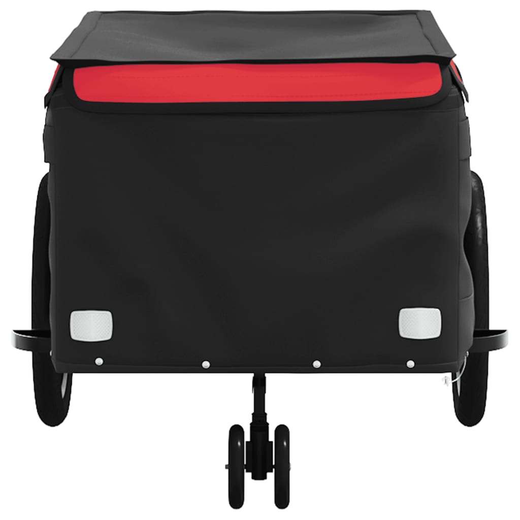 vidaXL Fahrradanhänger Schwarz und Rot 45 kg Eisen - Image 6