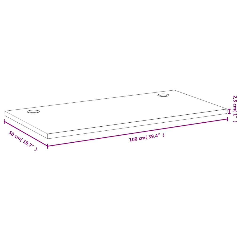 vidaXL Schreibtischplatte 100x50x2,5 cm Bambus - Image 4