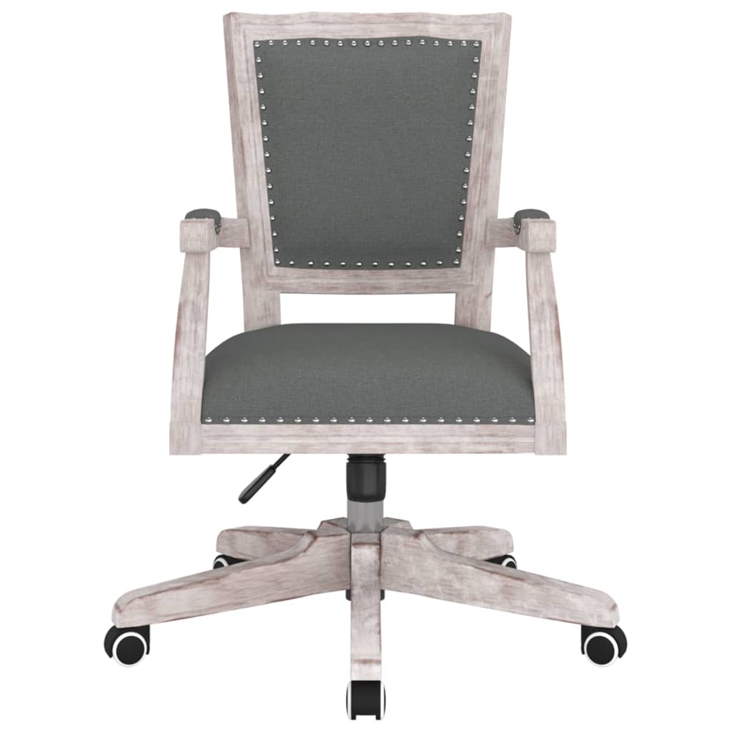 vidaXL Silla de oficina giratoria tela gris oscuro - Image 3