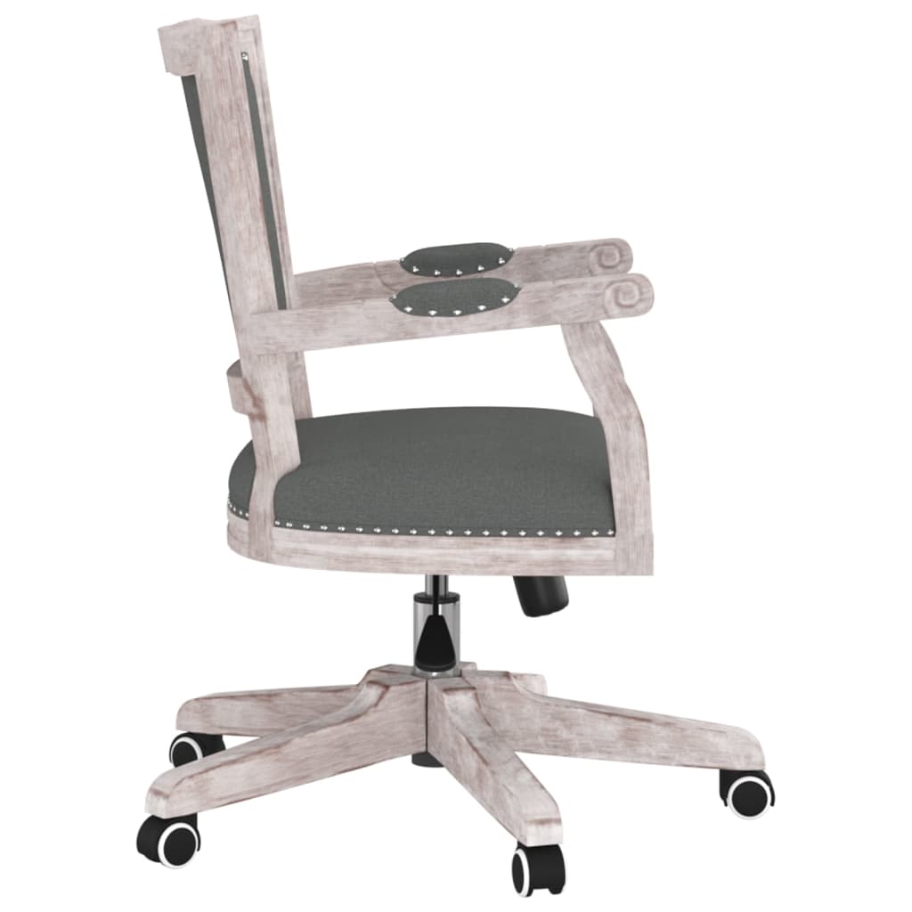 vidaXL Silla de oficina giratoria tela gris oscuro - Image 4