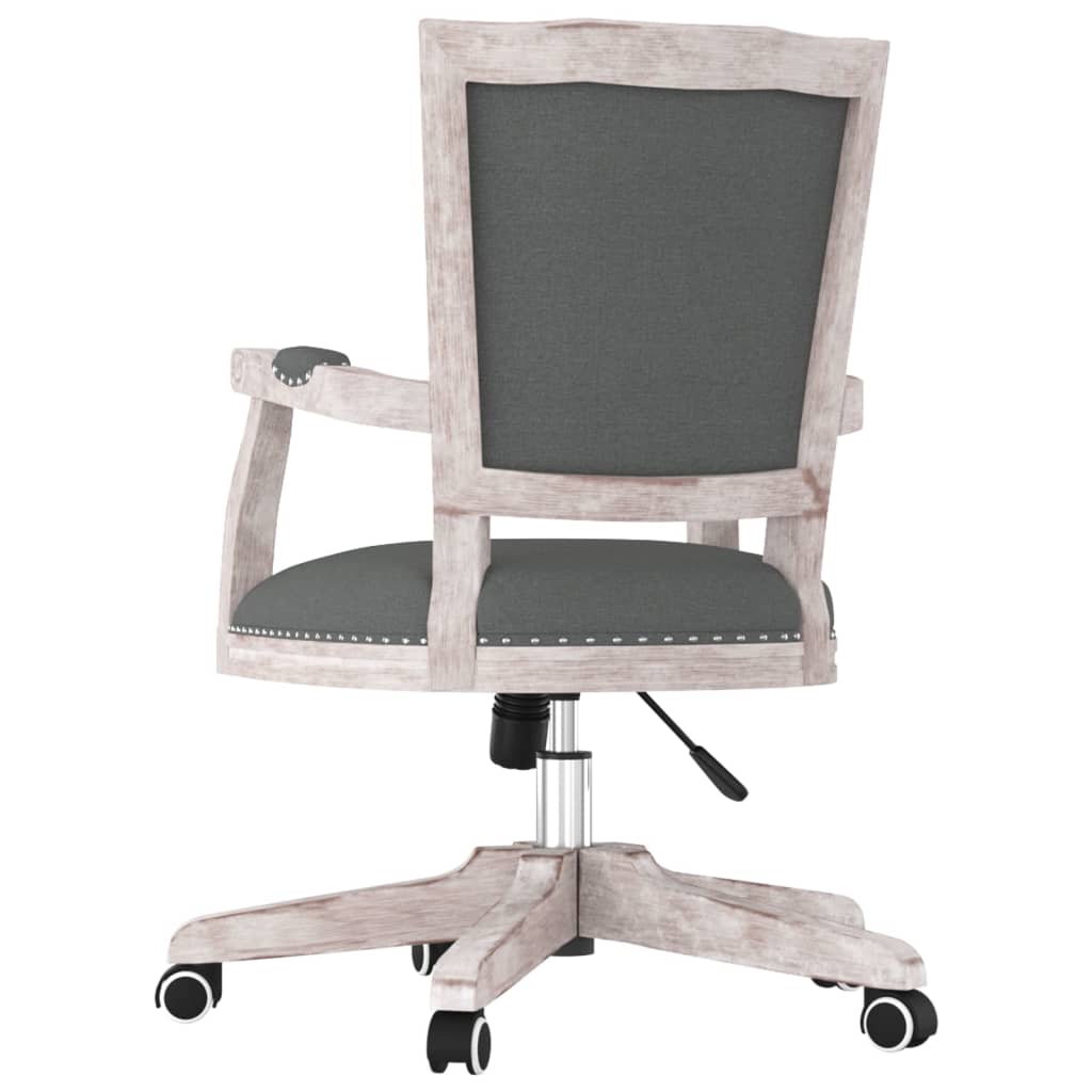 vidaXL Silla de oficina giratoria tela gris oscuro - Image 5