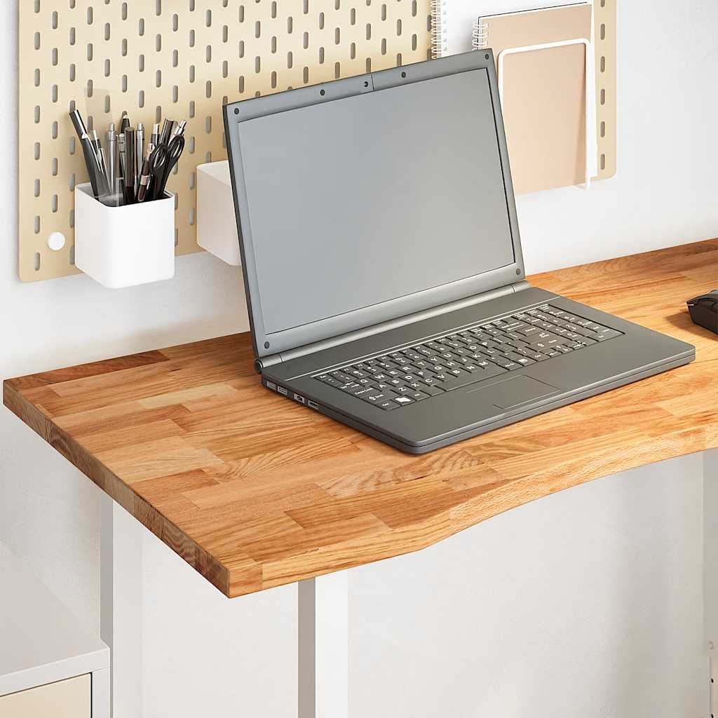 vidaXL Tablero escritorio rectangular madera maciza roble marrón claro