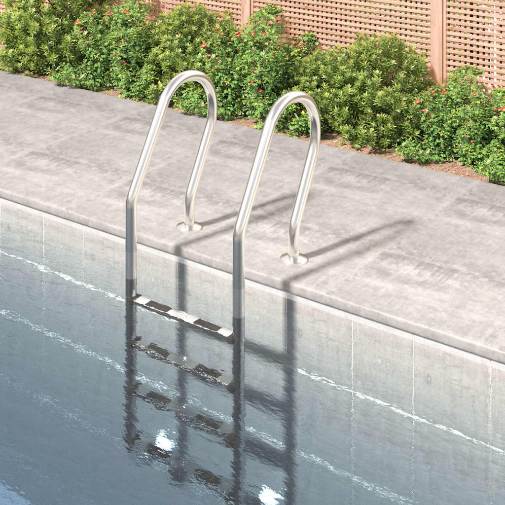 vidaXL Pool-Leiter 54x38x184,5 cm Edelstahl 304
