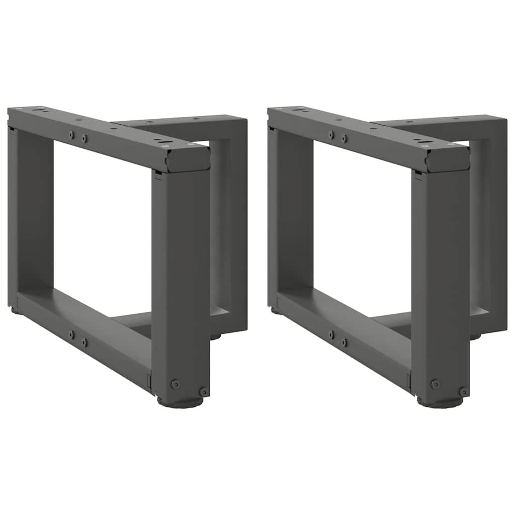 vidaXL Patas para mesa de centro en forma de T (2 unidades), antracita, 40 x 25 x (30-31) cm, acero