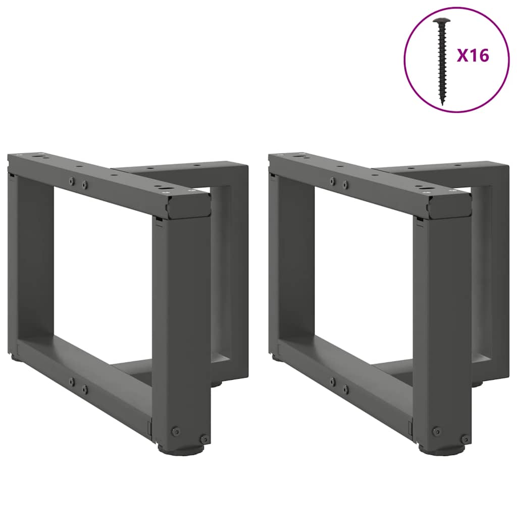 vidaXL Patas para mesa de centro en forma de T (2 unidades), antracita, 40 x 25 x (30-31) cm, acero - Image 3
