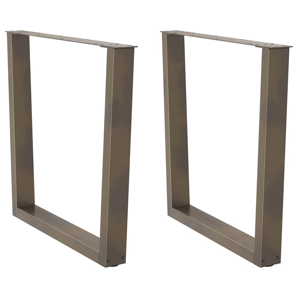 vidaXL Patas para mesa de comedor en forma de V (2 unidades, acero natural, 90 x 72-73,3 cm)