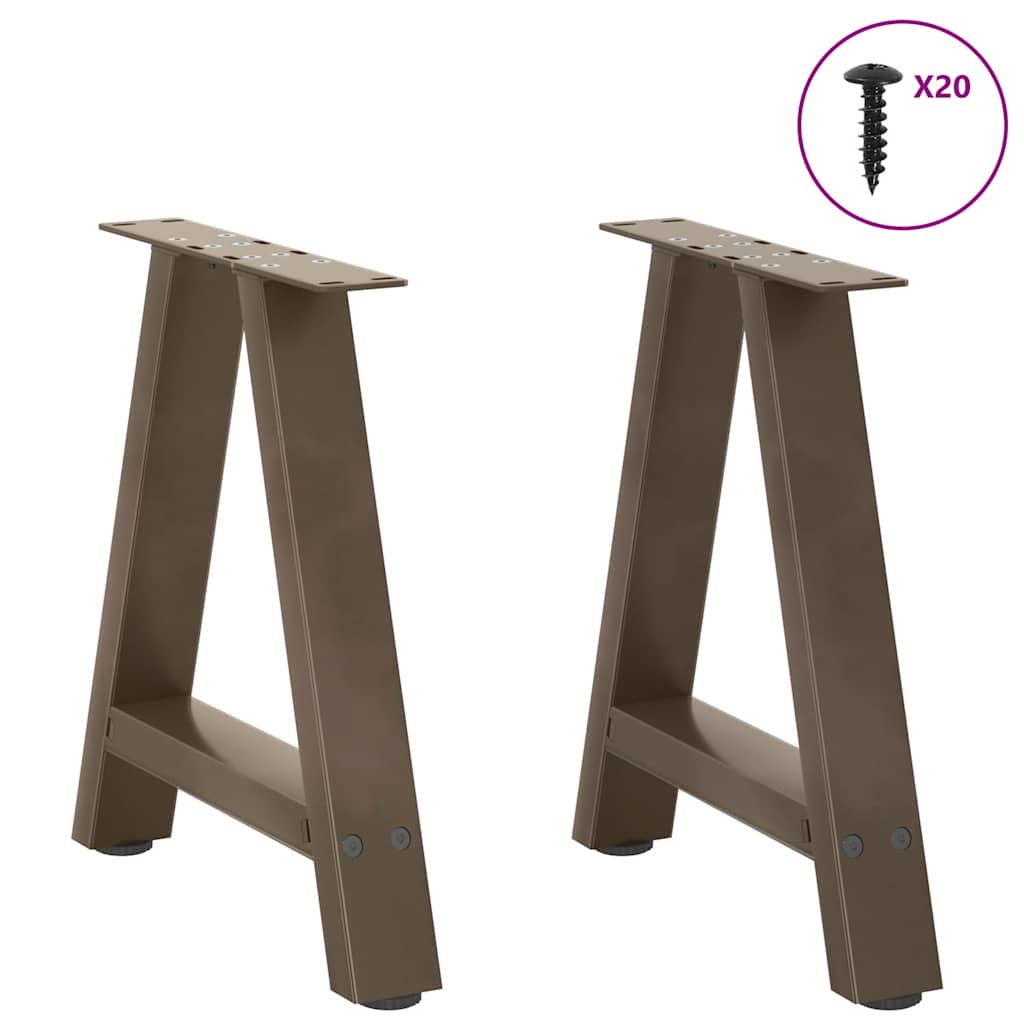 vidaXL Patas para mesa de centro en forma de A (2 unidades, 50 x 42-43 cm, acero) - Image 3