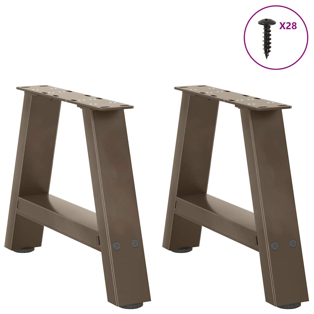 vidaXL Patas para mesa de centro en forma de A (2 unidades, 50 x 30-31 cm, acero) - Image 3