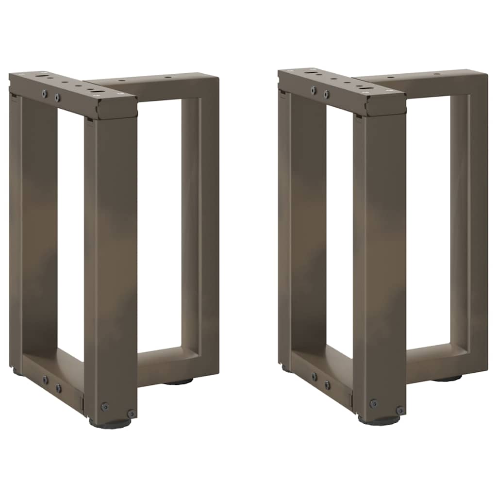 vidaXL Patas para mesa de centro en forma de T (2 unidades), color negro, 28 x 25 x (42-43) cm, acero