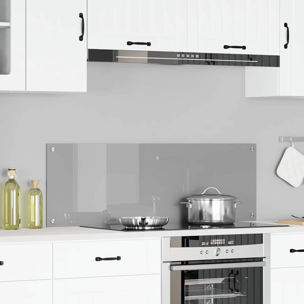 vidaXL Protection de cuisine Gris clair 120 x 40 x 0,6 cm verre trempé