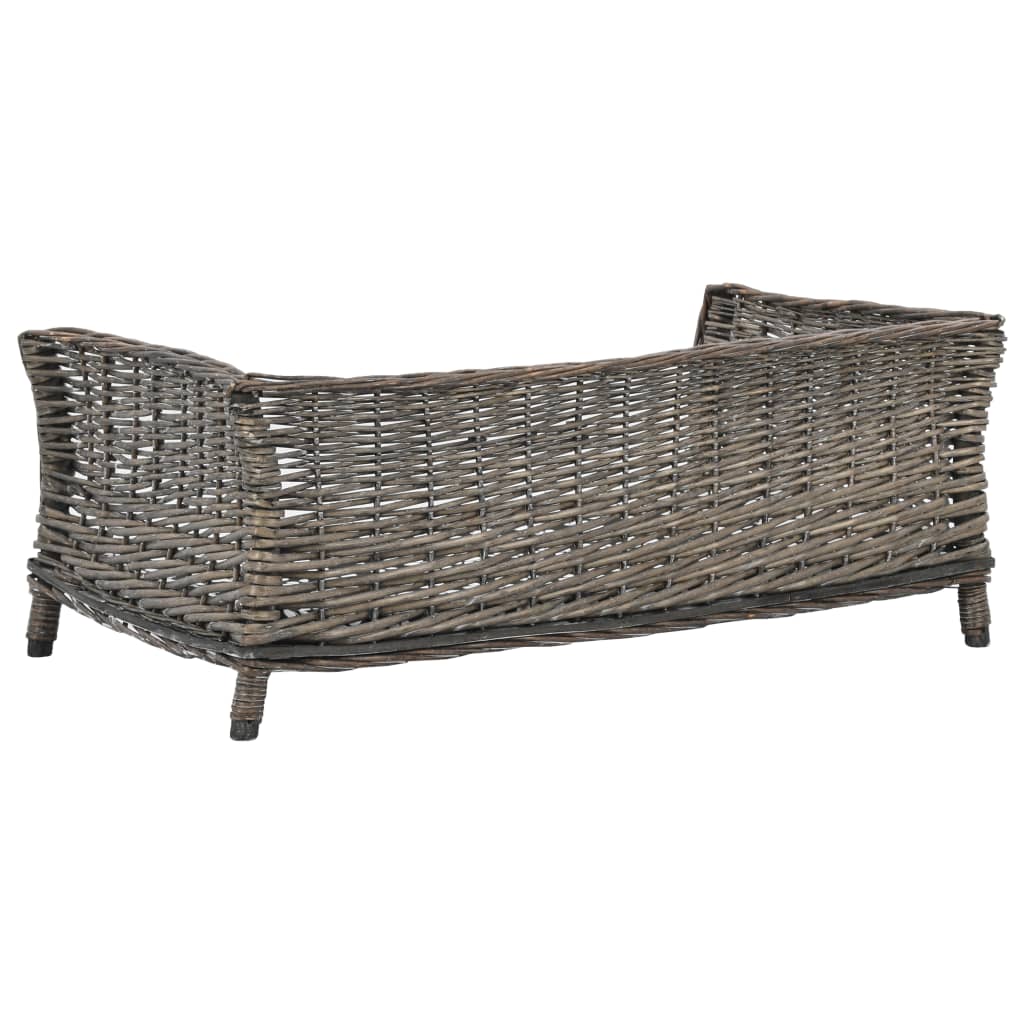 vidaXL Panier pour chiens avec coussin Gris 90x54x35 cm Saule naturel - Image 3