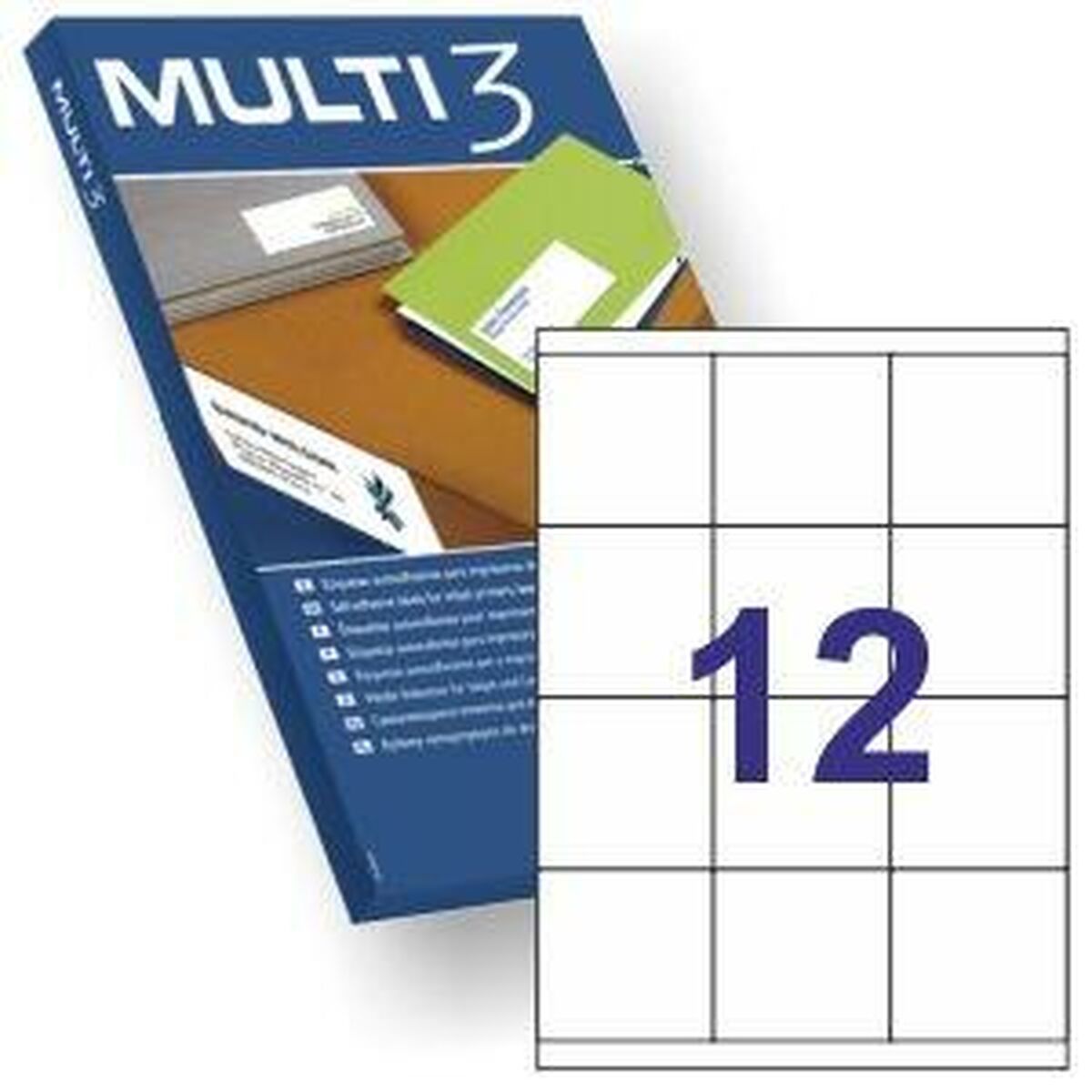 Etichette per Stampante MULTI 3 Bianco Dritto 100 fogli 70 x 67,7 mm