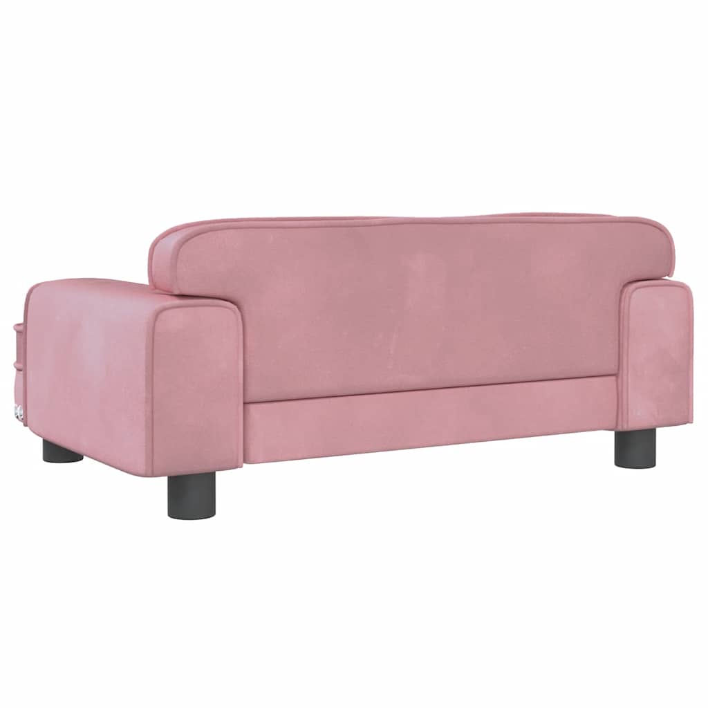 vidaXL Lit pour chien rose 70x45x30 cm velours - Image 5