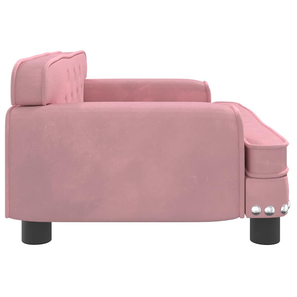 vidaXL Lit pour chien rose 70x45x30 cm velours - Image 4