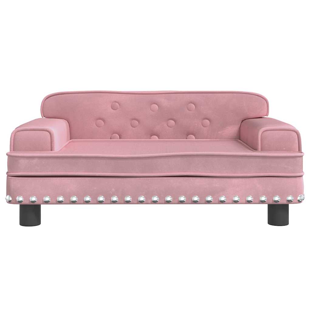 vidaXL Lit pour chien rose 70x45x30 cm velours - Image 3
