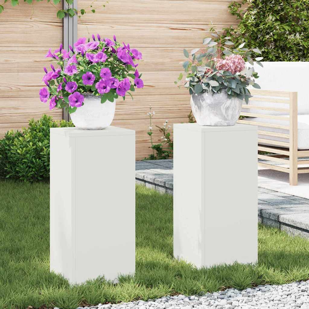vidaXL Support de Plante 2 pcs Blanc 24 x 24 x 55 cm Acier
