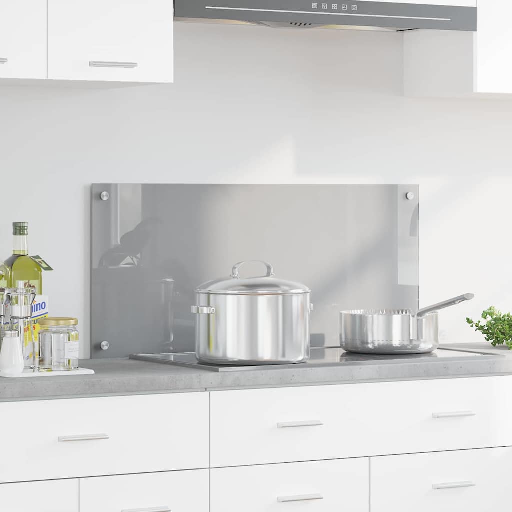 vidaXL Protection de cuisine Gris clair 90 x 40 x 0,6 cm verre trempé