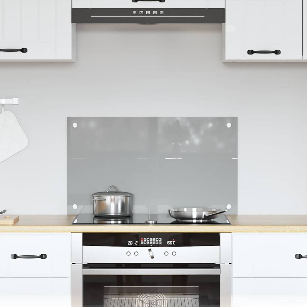 vidaXL Protection de cuisine Gris clair 70 x 40 x 0,6 cm verre trempé