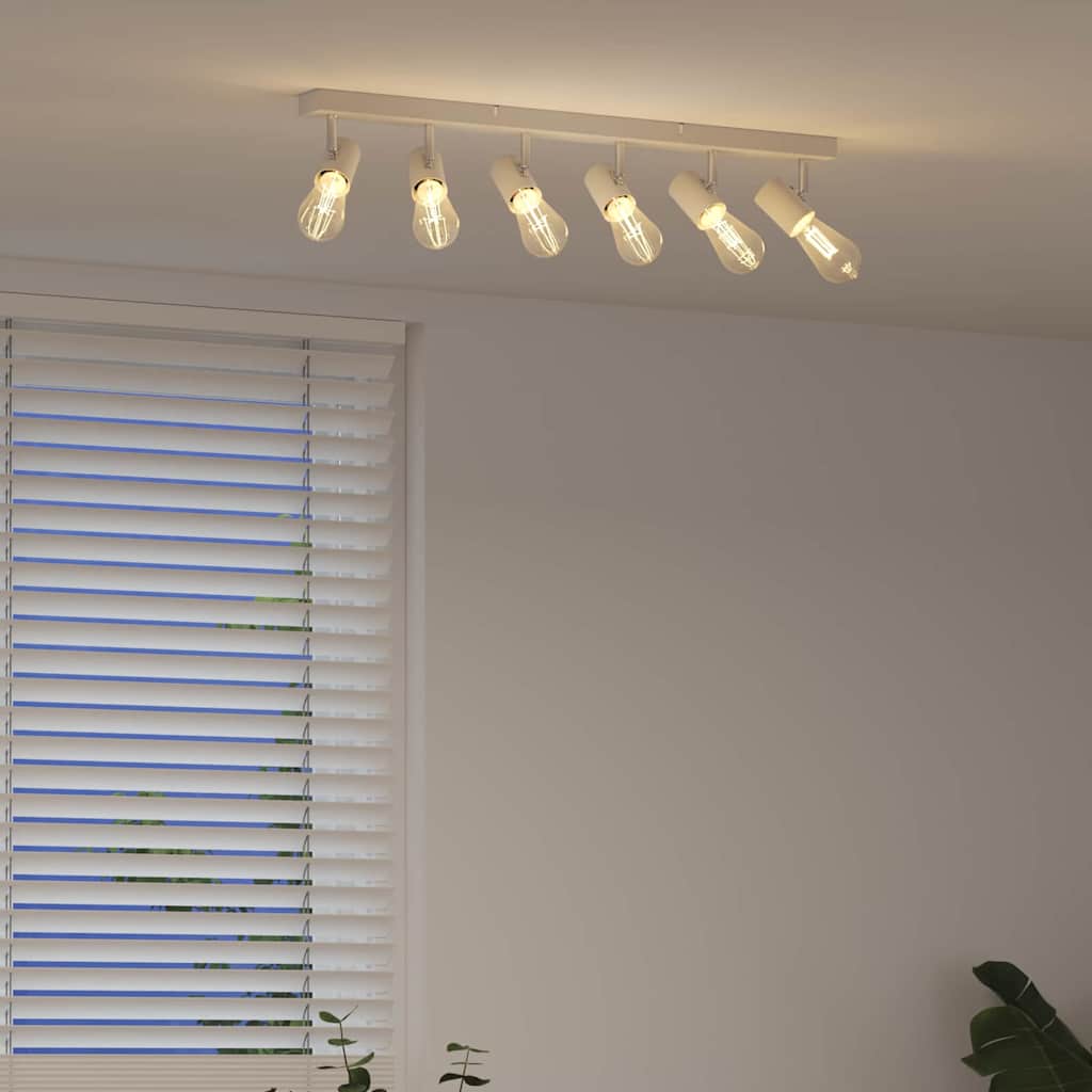 vidaXL Spot de plafond Blanc 73 x 6.5 x 11.5 cm Acier - Image 4
