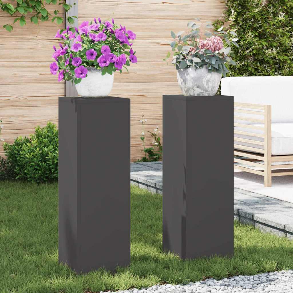 vidaXL Support de Plante 2 pcs Noir 24 x 24 x 75 cm Acier