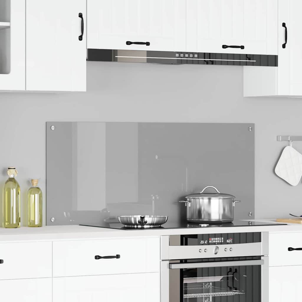 vidaXL Protection de cuisine Gris clair 120 x 50 x 0,6 cm verre trempé