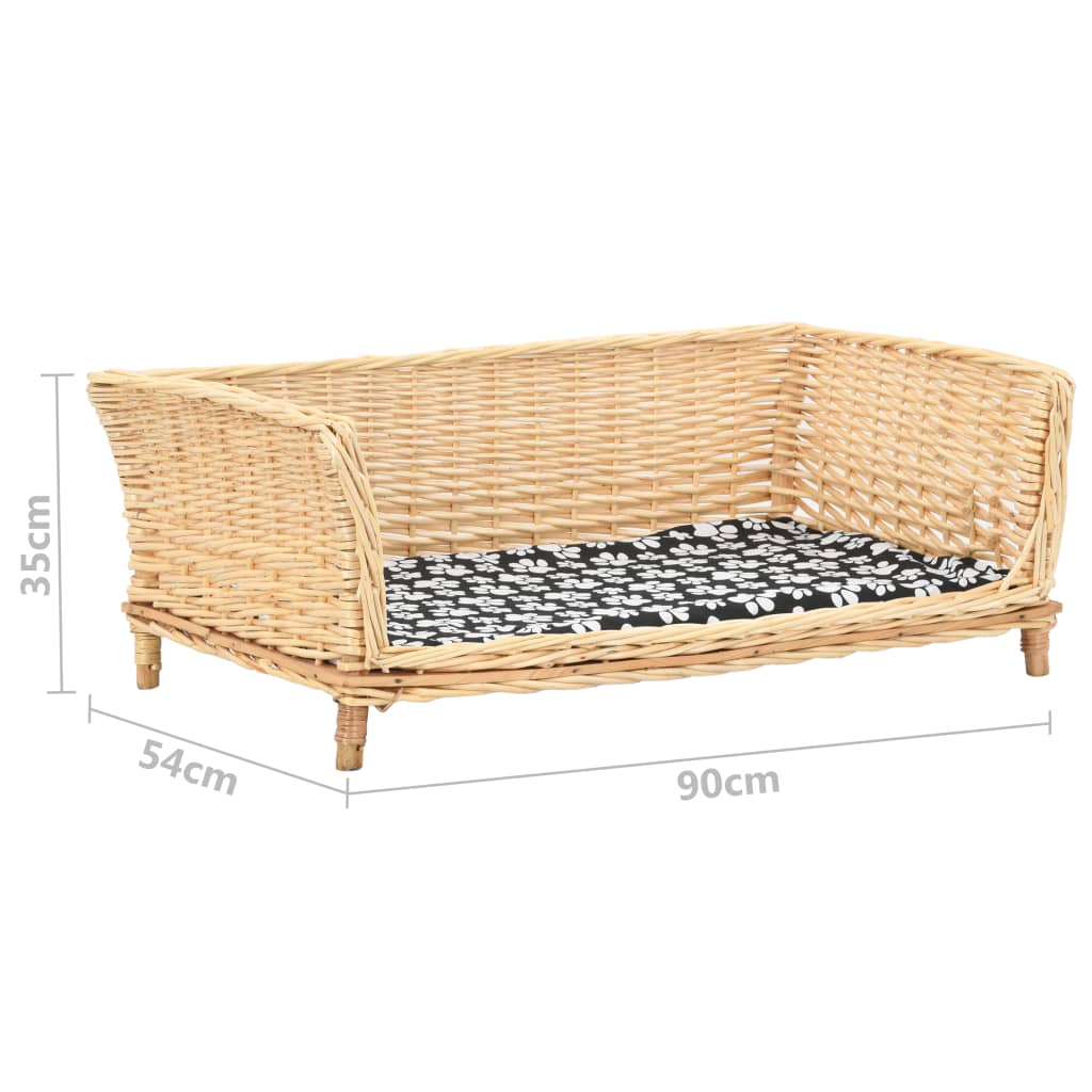 vidaXL Panier pour chiens avec coussin 90x54x35 cm Saule naturel - Image 6