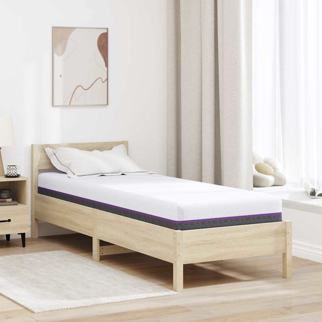 vidaXL Matelas Blanc et Gris 70 x 200 cm Mousse à Mémoire