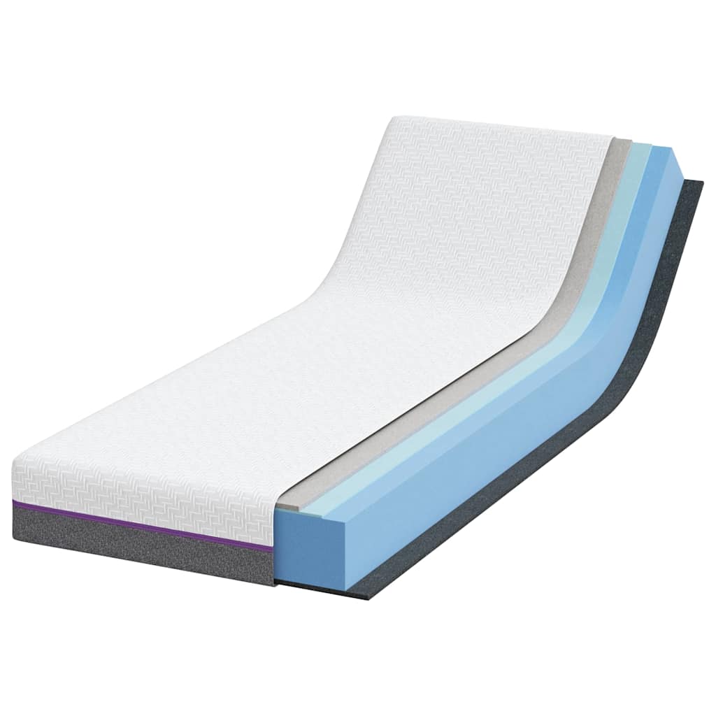 vidaXL Matelas Blanc et Gris 70 x 200 cm Mousse à Mémoire - Image 3