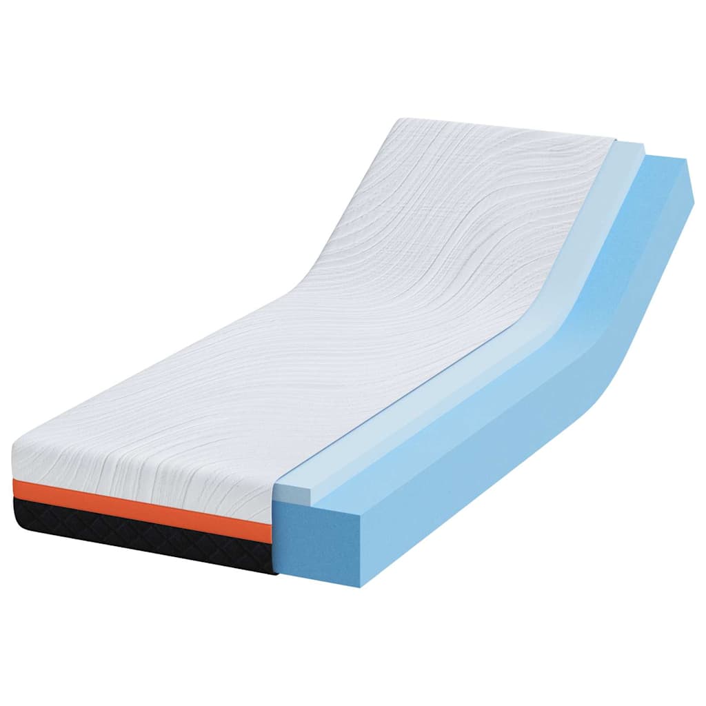 vidaXL Matelas Blanc et Gris 70 x 200 cm Mousse à mémoire de gel - Image 3