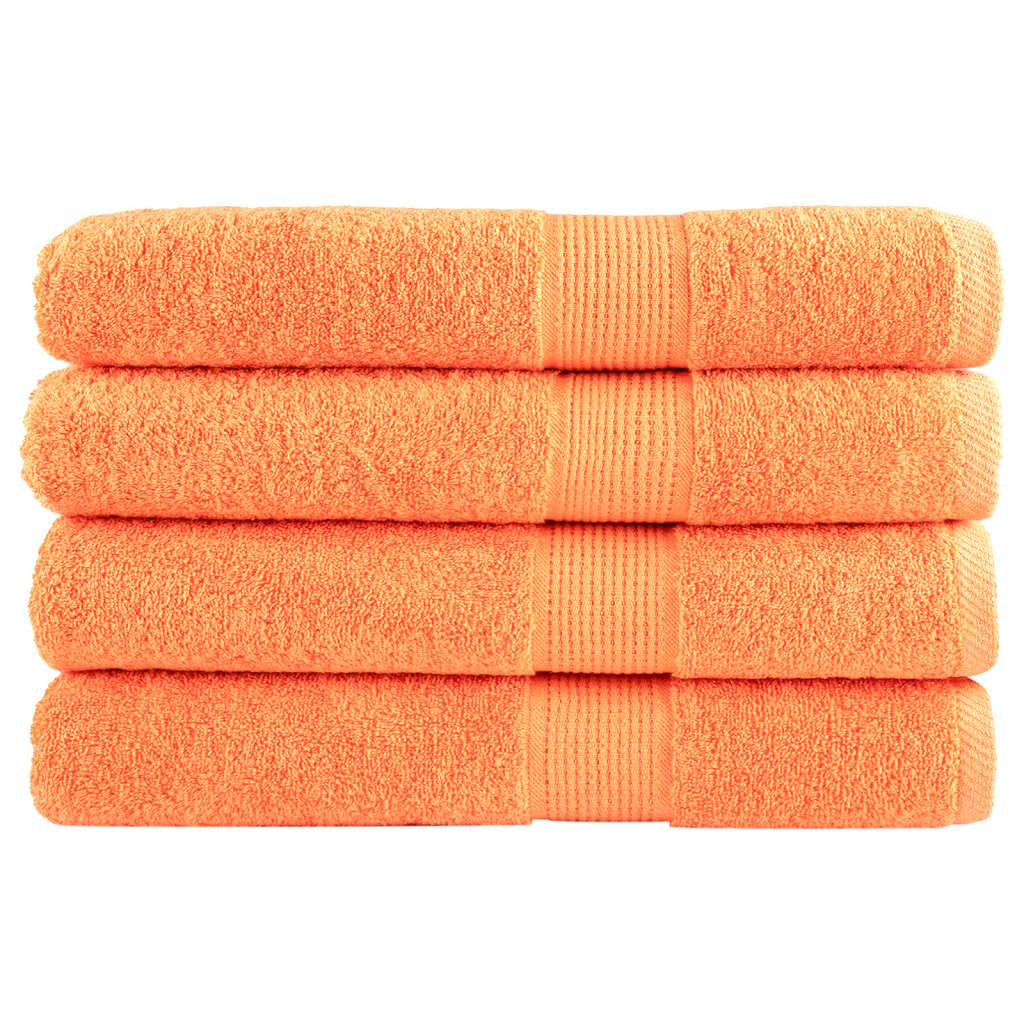 vidaXL Serviettes de qualité supérieure SOLUND 4 pcs orange 600 g/m²