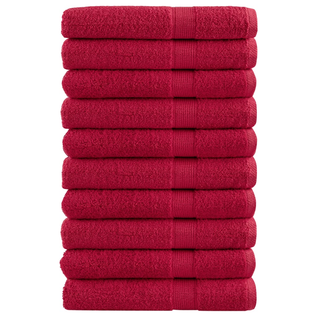 vidaXL Serviettes de qualité supérieure SOLUND 10 pcs rouge 600 g/m²