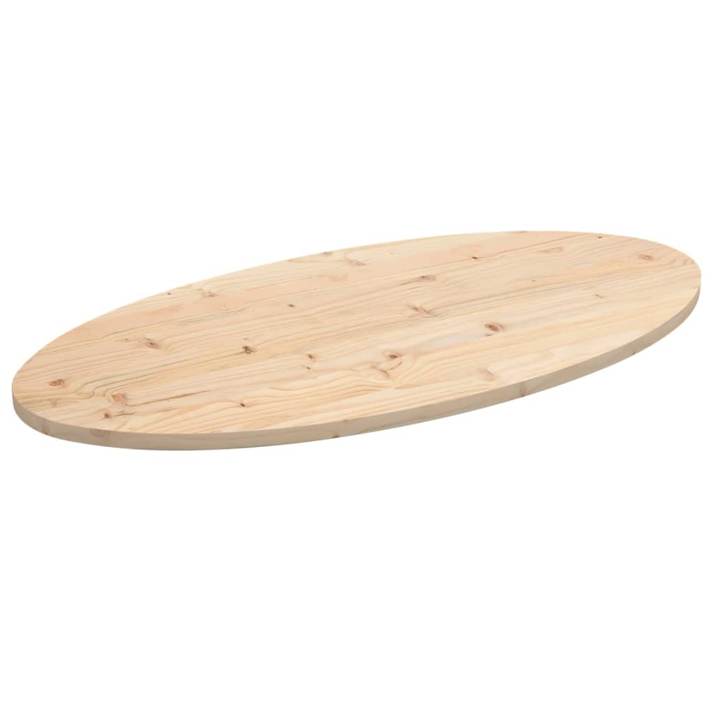 vidaXL Tablero de mesa ovalado de madera maciza de pino 90x45x2,5 cm