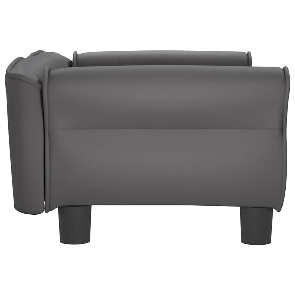 vidaXL Lit pour chien gris 70x45x30 cm similicuir - Image 4