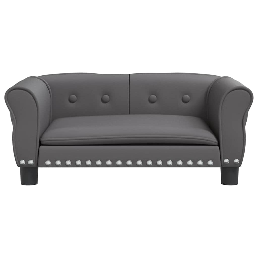 vidaXL Lit pour chien gris 70x45x30 cm similicuir - Image 3