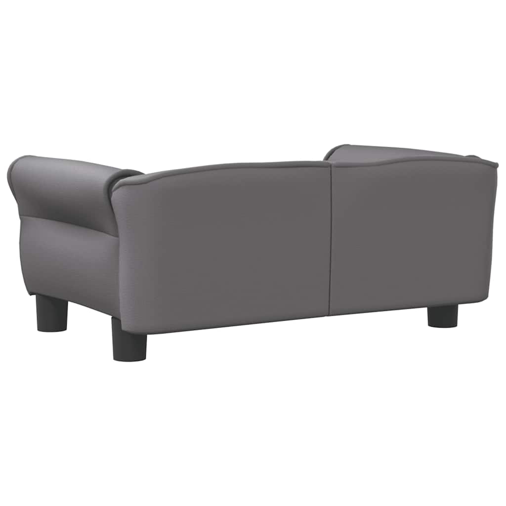 vidaXL Lit pour chien gris 70x45x30 cm similicuir - Image 5