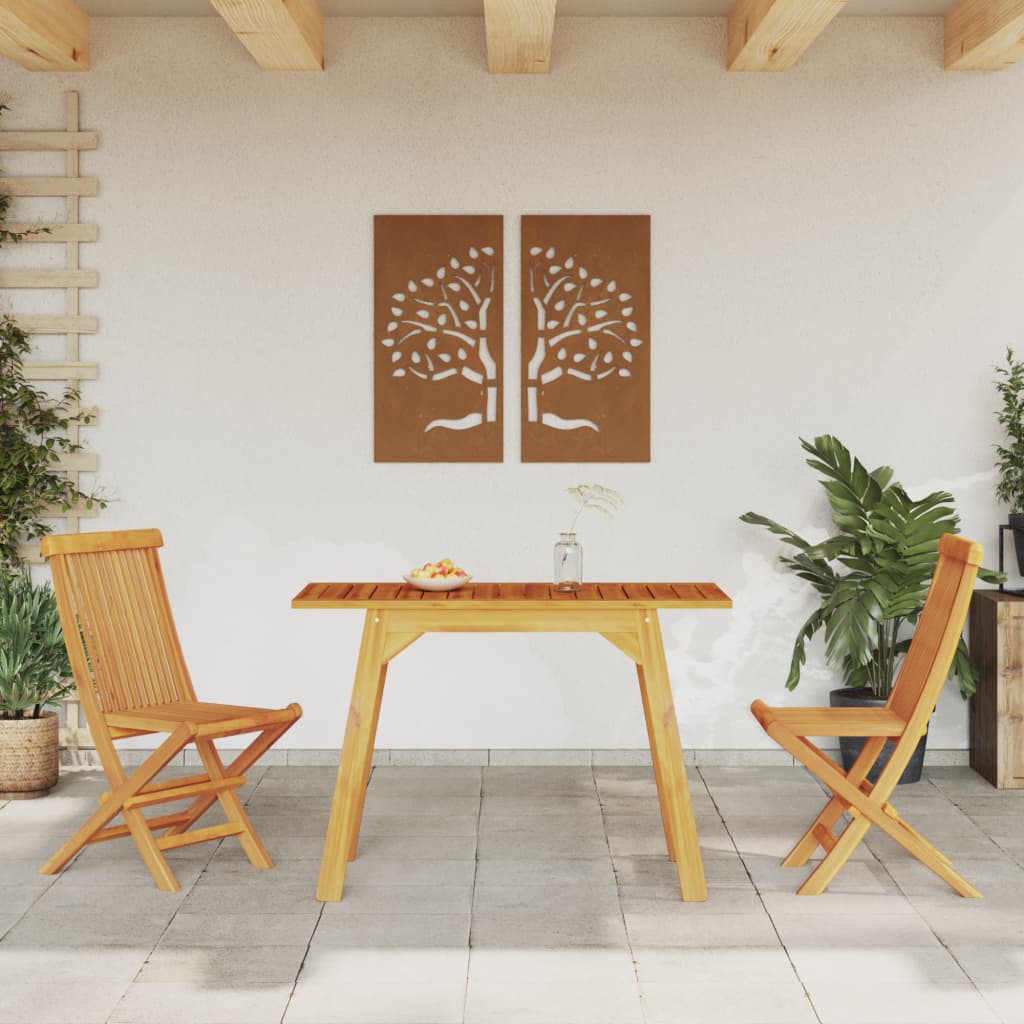 vidaXL Table à manger de jardin 110x56x75 cm bois massif d'acacia - Image 3