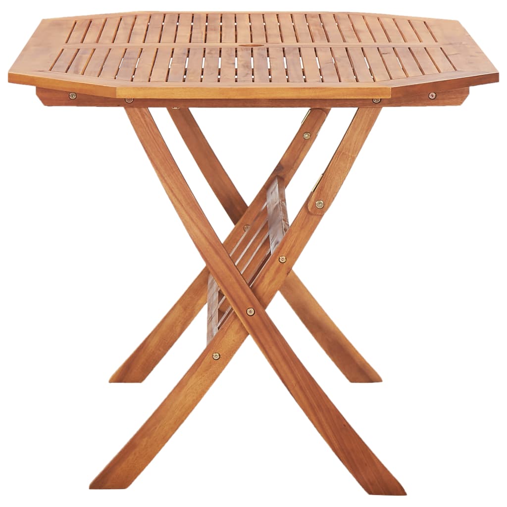 vidaXL Table pliable de jardin 135 x 85 x 75 cm Bois d'acacia massif - Image 3
