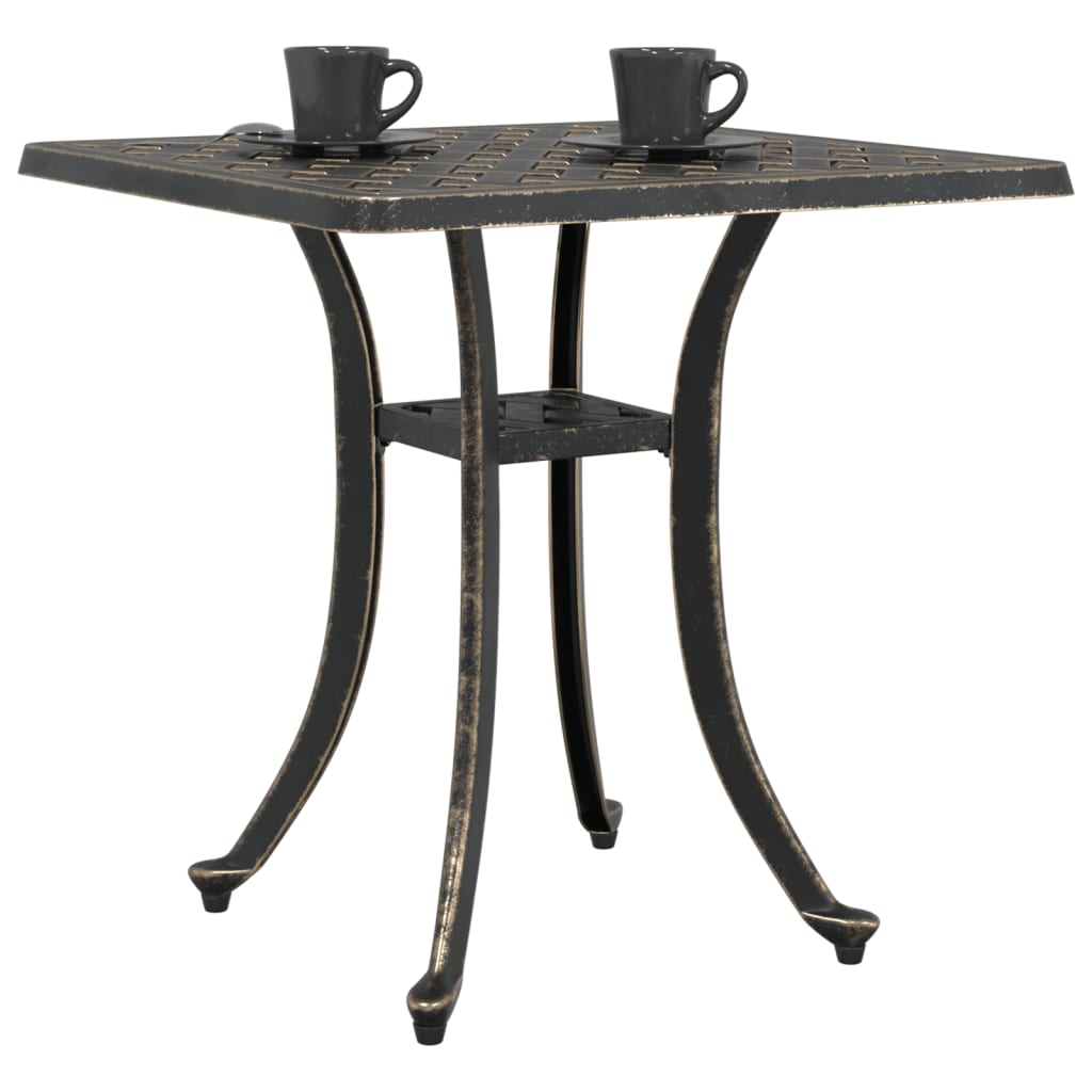 vidaXL Table de jardin bronze 53x53x53 cm aluminium coulé - Image 4