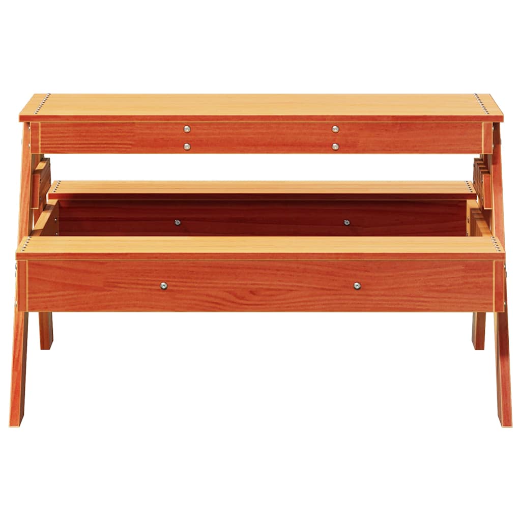 vidaXL Table de pique-nique pour enfants cire marron bois massif pin - Image 4
