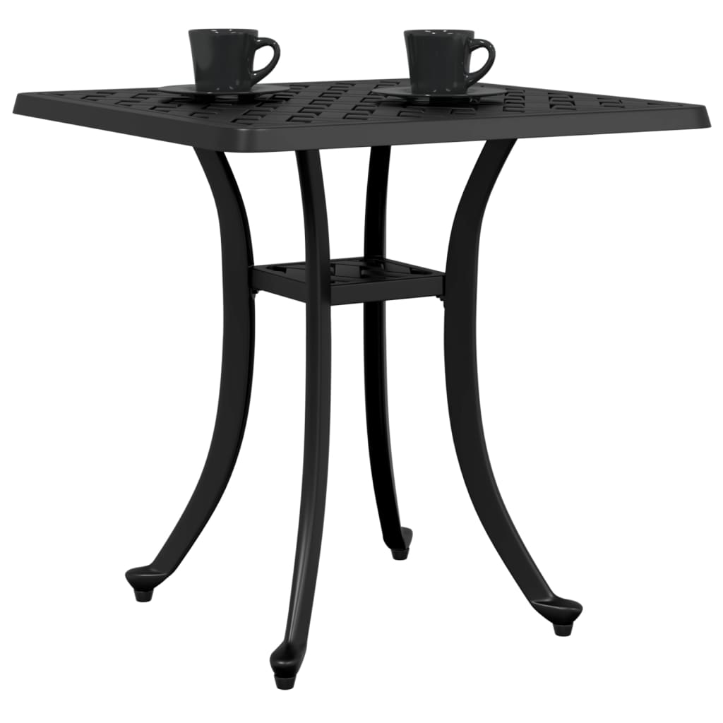 vidaXL Table de jardin noir 53x53x53 cm aluminium coulé - Image 4