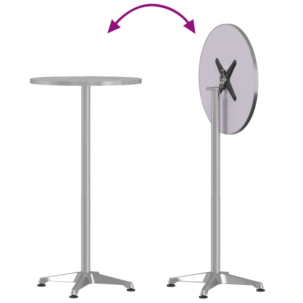 vidaXL Table de bar d’extérieur réglable en hauteur aluminium - Image 6
