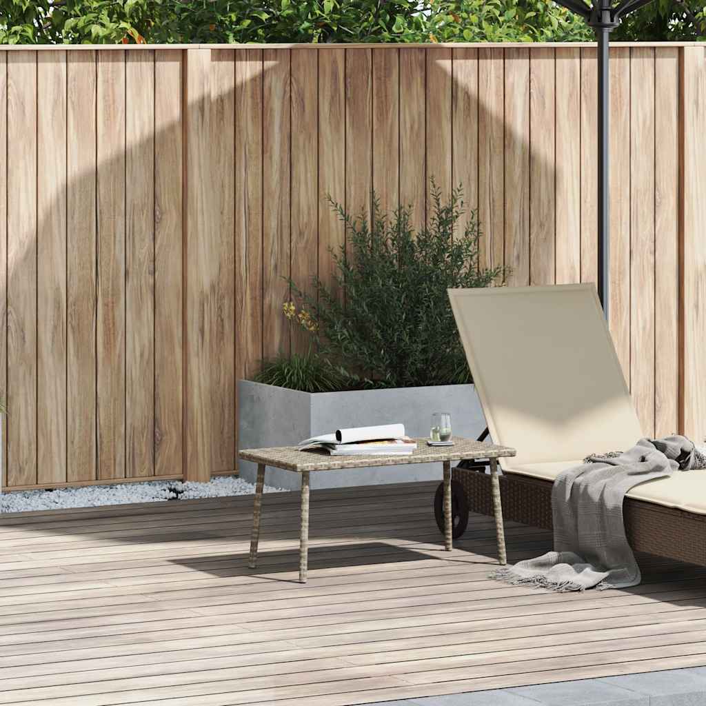 VidaXL Table basse de jardin rectangulaire gris clair résine tressée